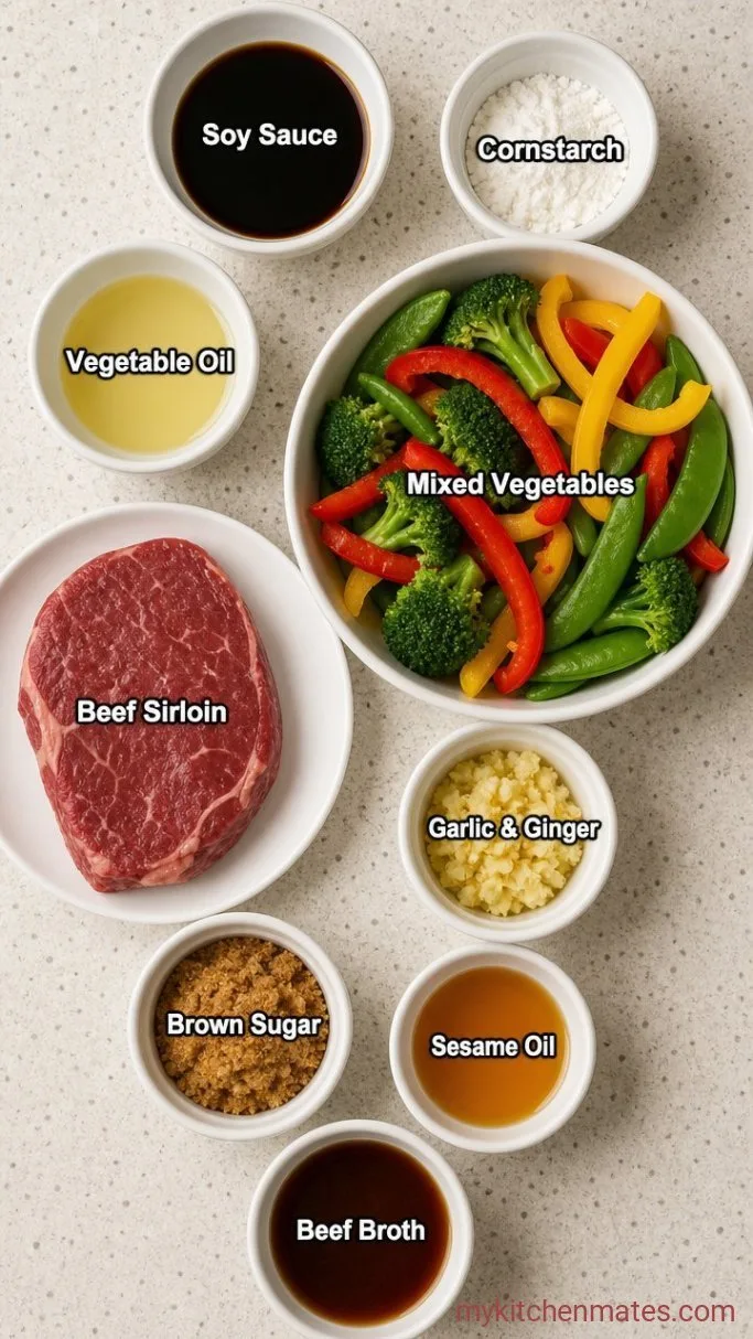 20-Minute Asian Beef Stir Fry Ingredients