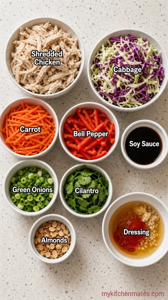 Crunchy Asian Chicken Salad with Ginger Sesame Dressing Ingredients
