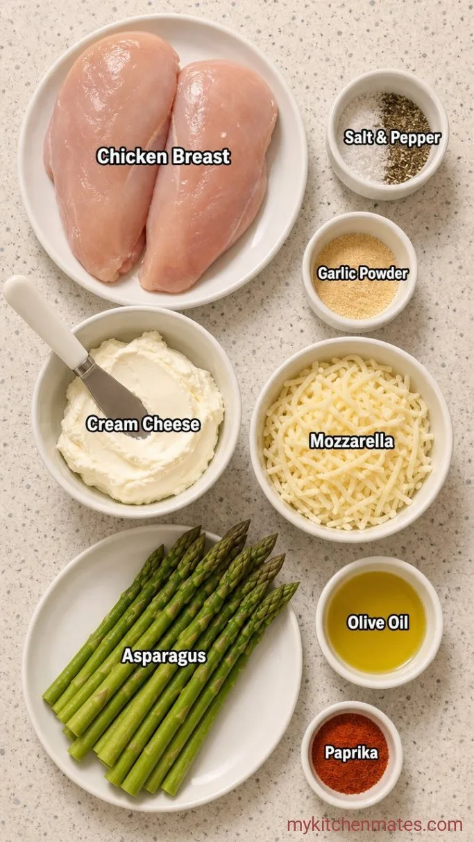 Cheesy Baked Asparagus Stuffed Chicken Breast Ingredients