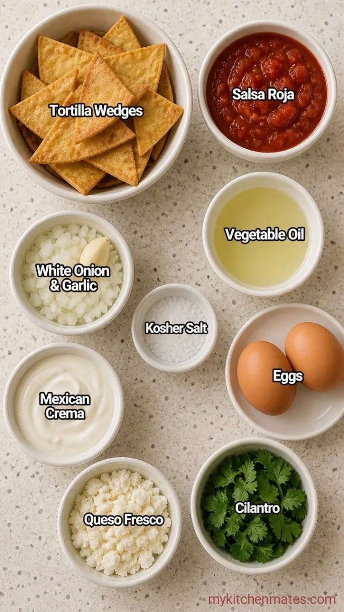 Crispy 20-Minute Authentic Mexican Chilaquiles Ingredients
