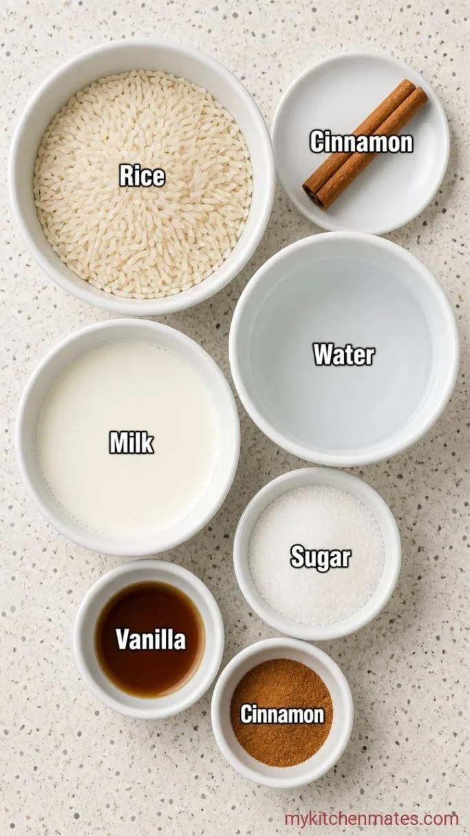 Authentic Mexican Horchata (Creamy, No-Cook Rice Drink) Ingredients