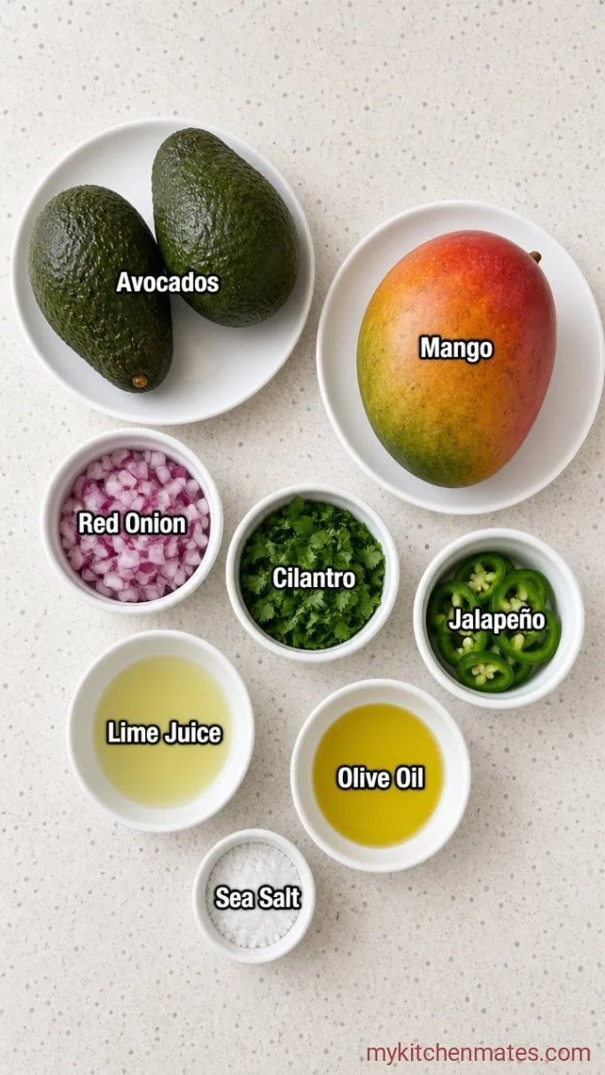10-Minute Avocado Mango Salad Ingredients