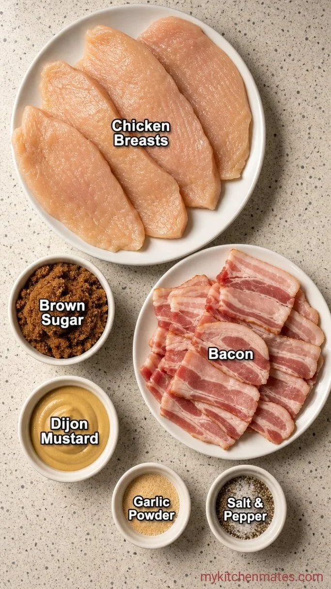 Bacon Wrapped Chicken Breast with Brown Sugar Glaze Ingredients