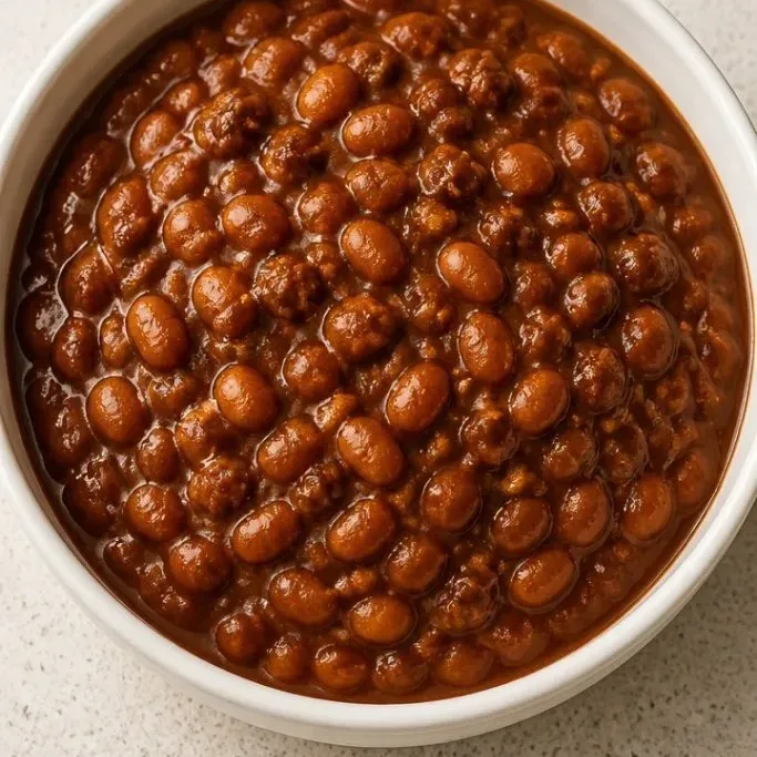 One-Skillet Baked Beans with Ground Beef baked beans with ground beef_featured_6r6