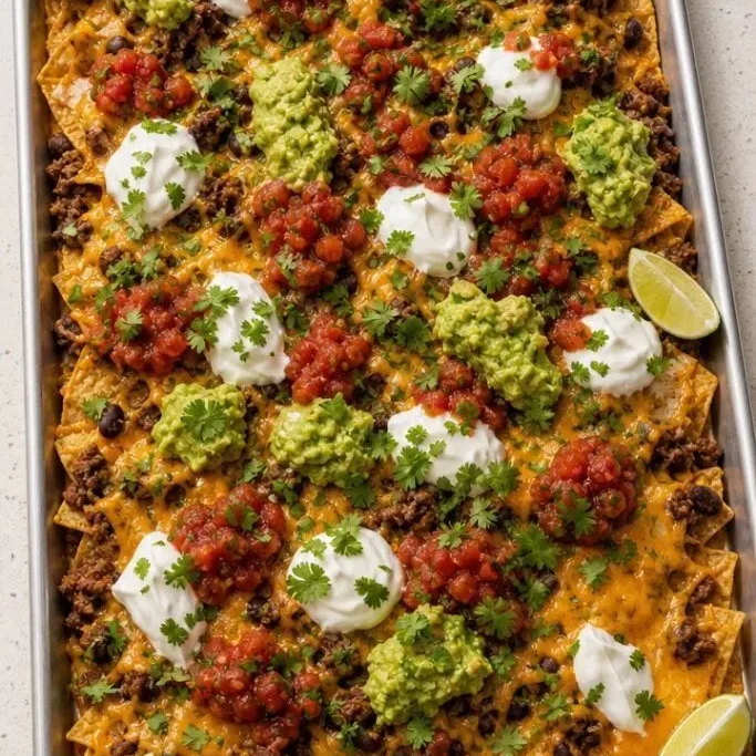 Crispy Baked Beef Nachos (Sheet Pan Dinner) Baked Beef Nachos