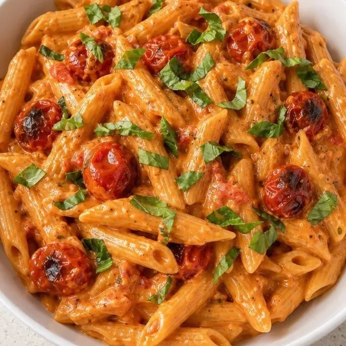 Creamy Baked Boursin Pasta with Cherry Tomatoes Baked Boursin Pasta
