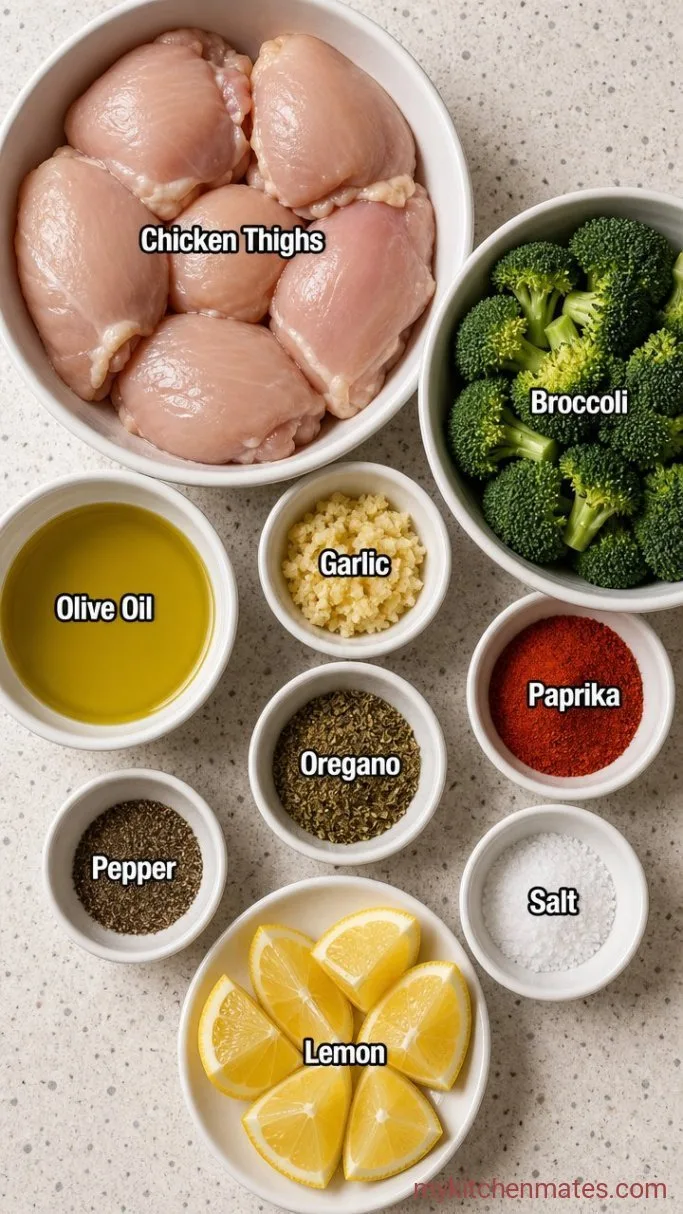 30-Minute Baked Chicken and Broccoli Ingredients