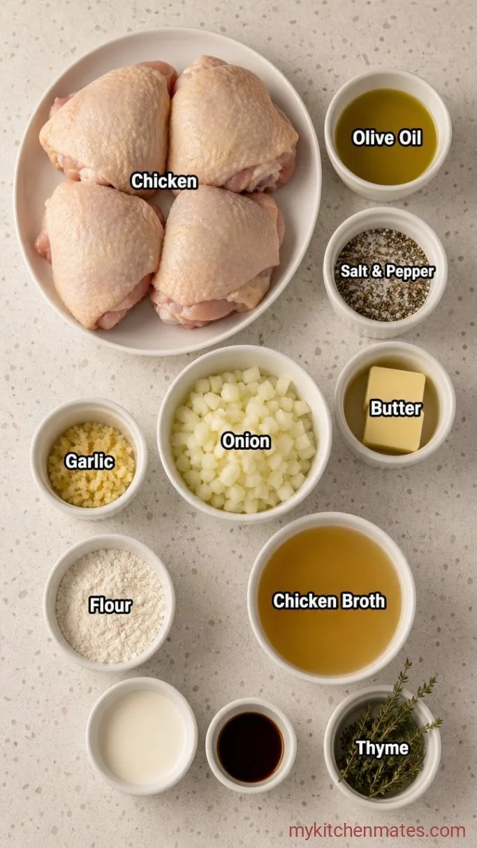 One-Pan Baked Chicken and Gravy Ingredients