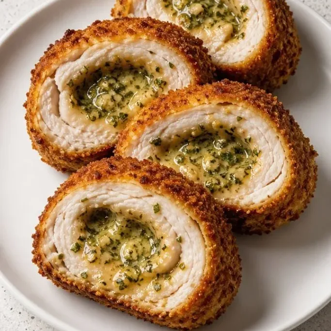 Baked Chicken Kiev with Garlic Herb Butter Baked Chicken Kiev