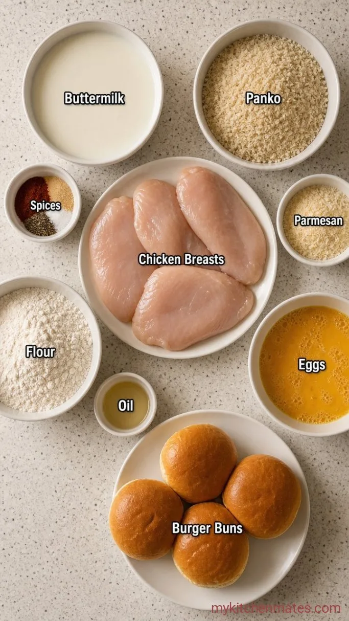 Crispy Baked Chicken Sandwiches Ingredients