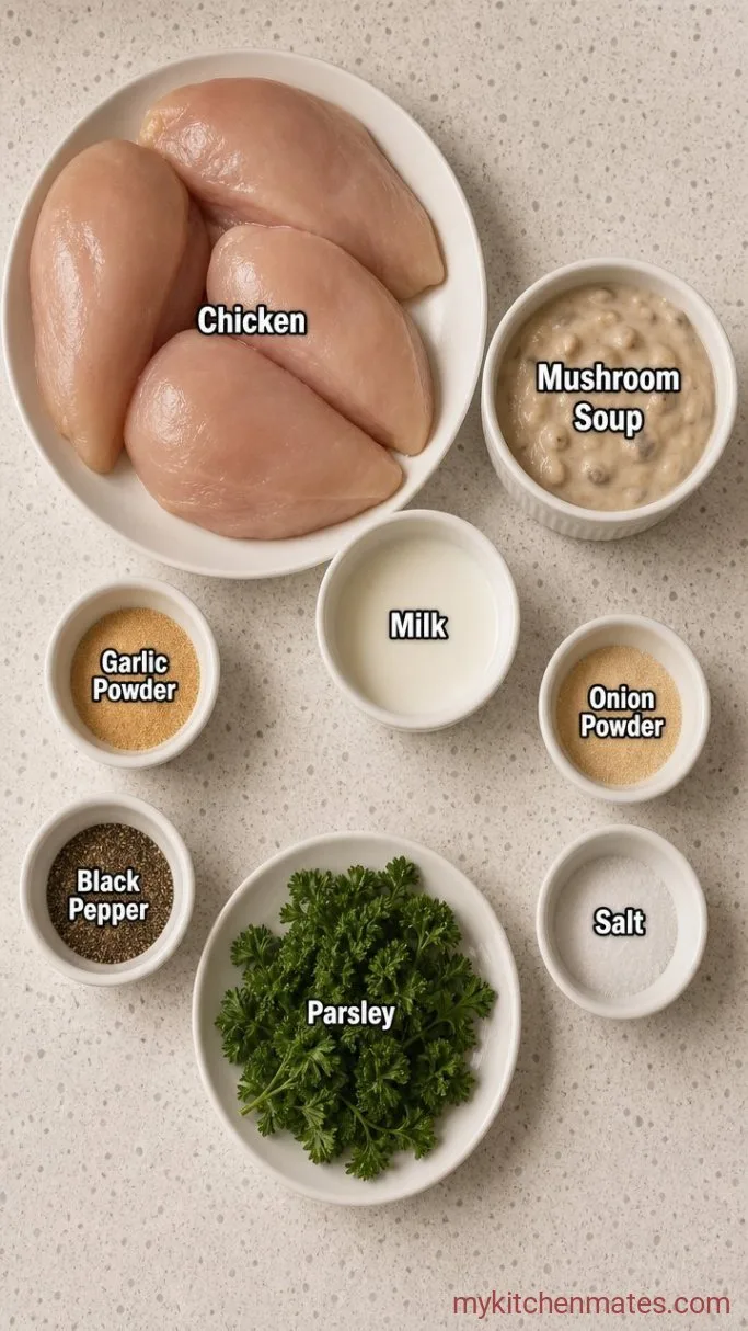 Easy Baked Chicken with Cream of Mushroom (5 Ingredients) Ingredients