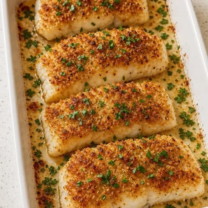 Crispy Baked Cod Fillets with Parmesan & Lemon Crumbs Baked Cod Fillets
