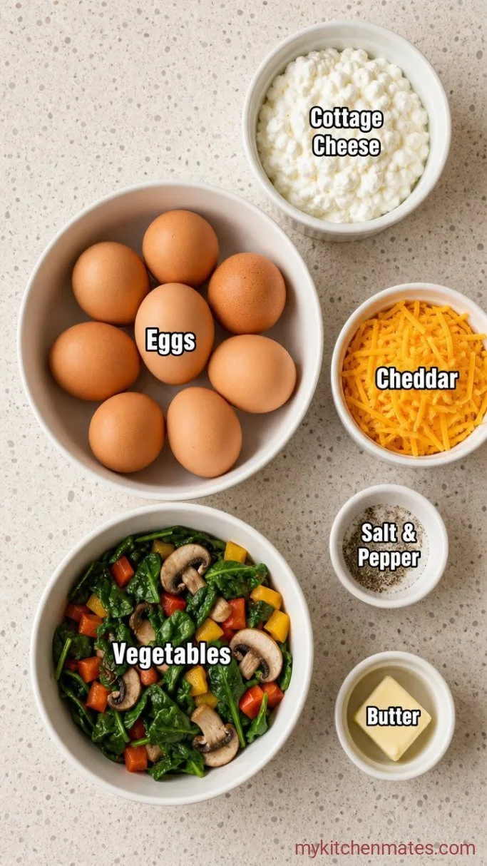 High-Protein Baked Cottage Cheese Eggs (5-Minute Prep) Ingredients