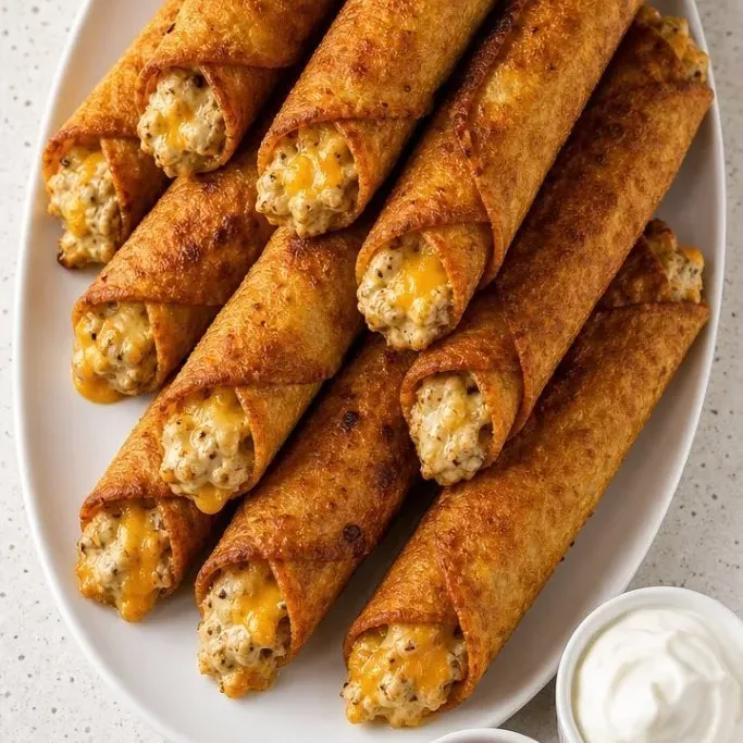 Baked Cream Cheese Chicken Taquitos