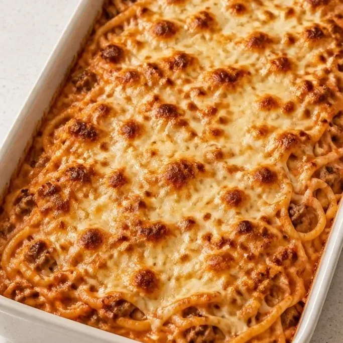 Baked Cream Cheese Spaghetti Casserole