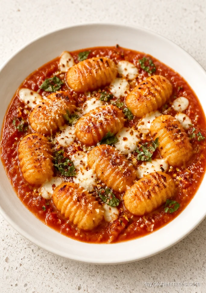 Baked Gnocchi with Tomato Mozzarella Sauce