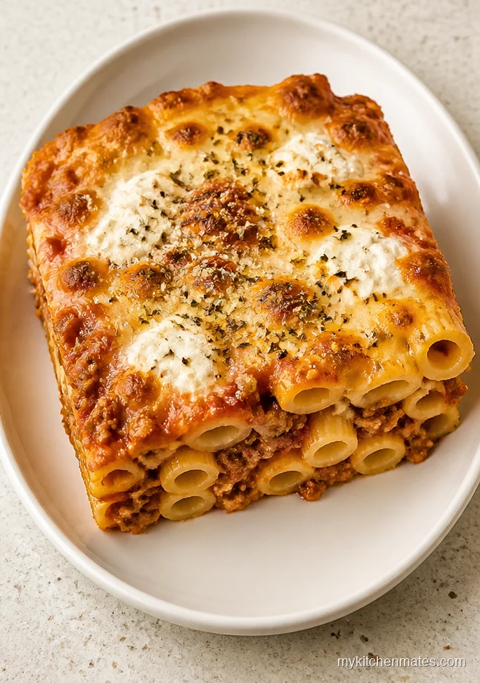 Baked Ziti with Ground Beef and Ricotta
