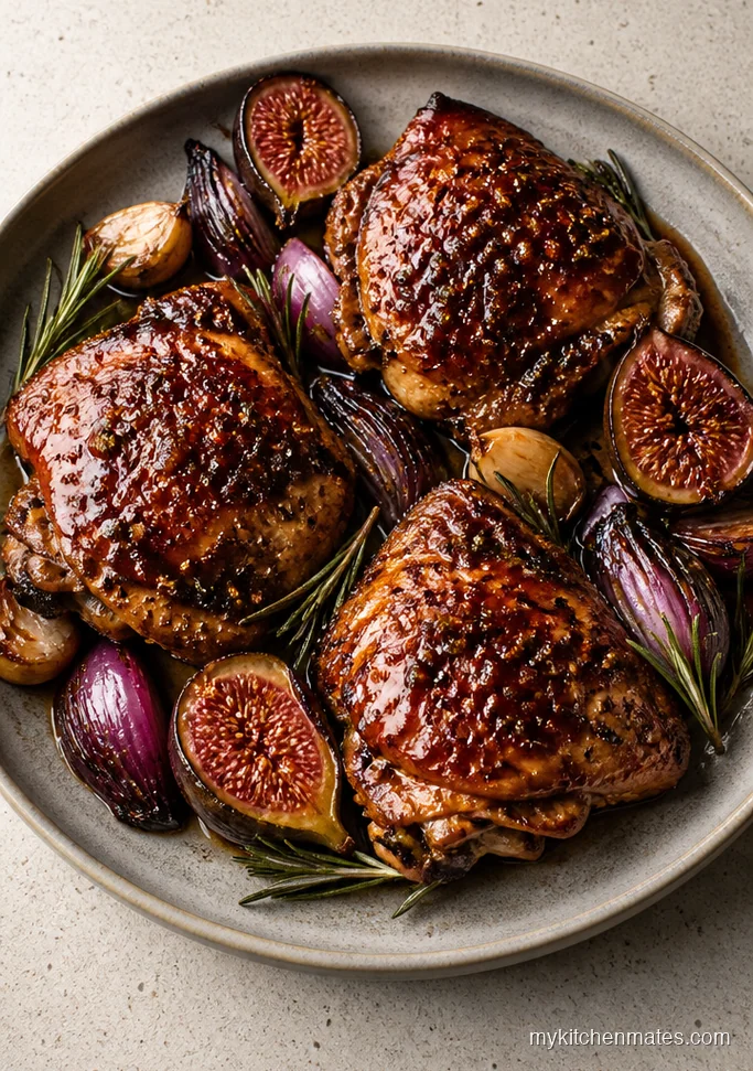 Balsamic Chicken Thighs with Figs