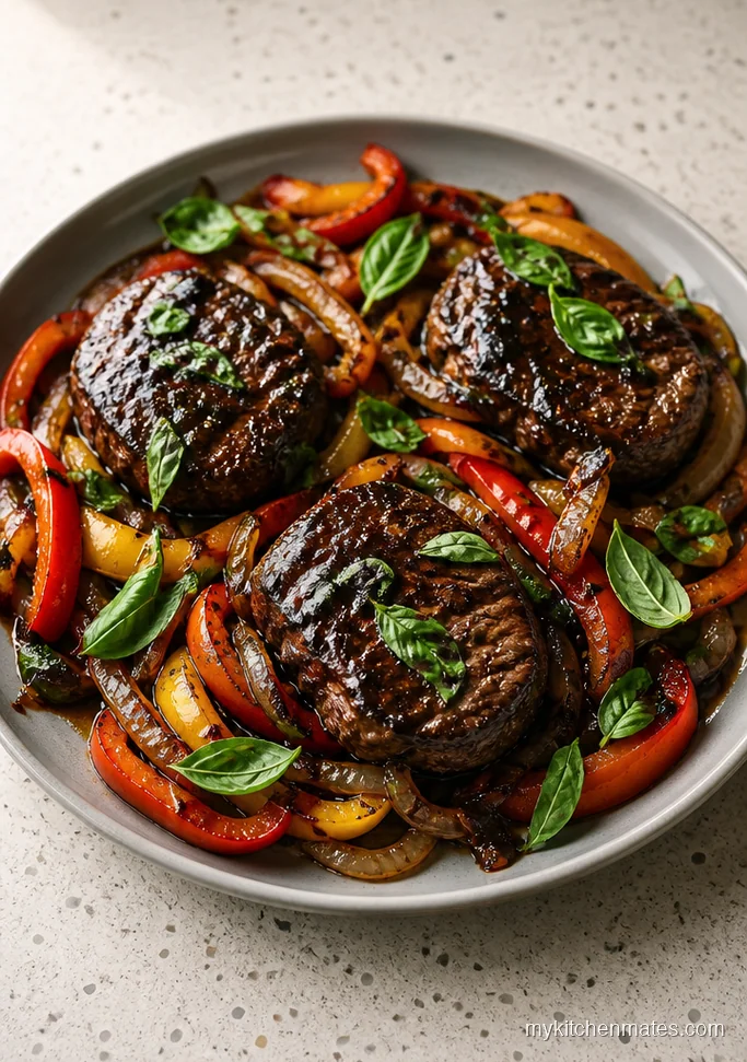 Balsamic Pepper Onion Round Steak