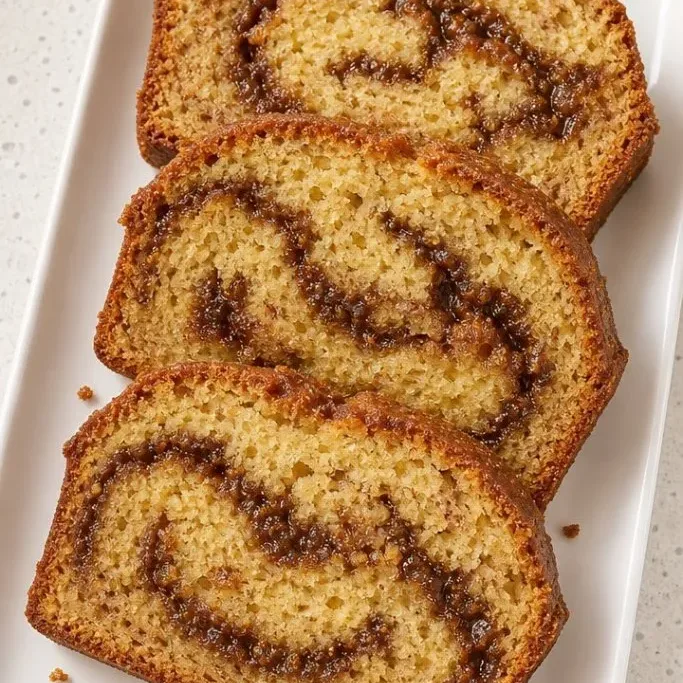 Moist Banana Bread Cake with Cinnamon Swirl Banana Bread Cake