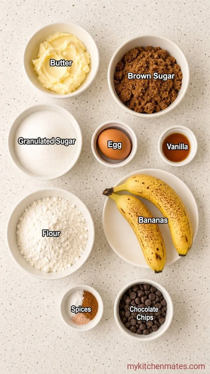 Soft Banana Bread Cookies Ingredients