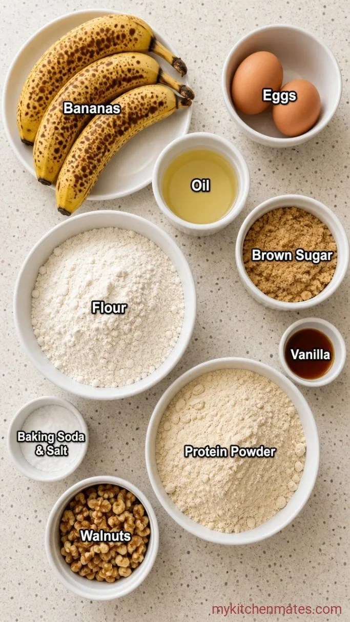 Moist High-Protein Banana Bread (Ready in Under an Hour) Ingredients