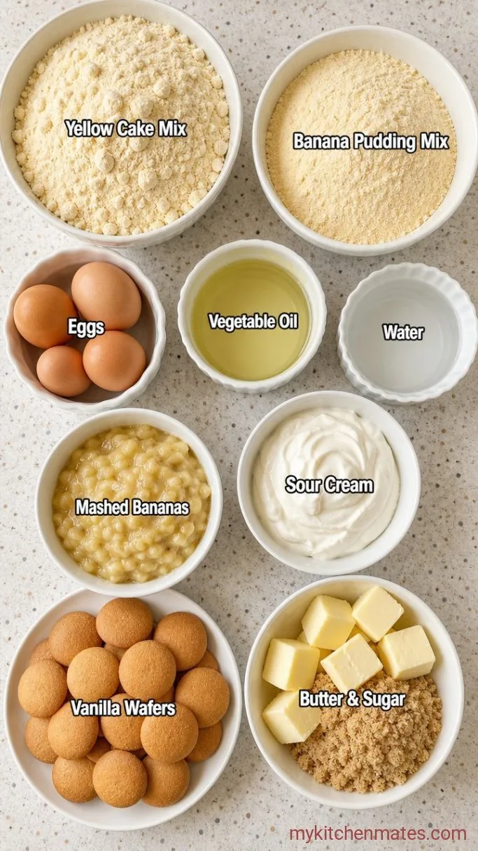 Moist Banana Pudding Bundt Cake Ingredients