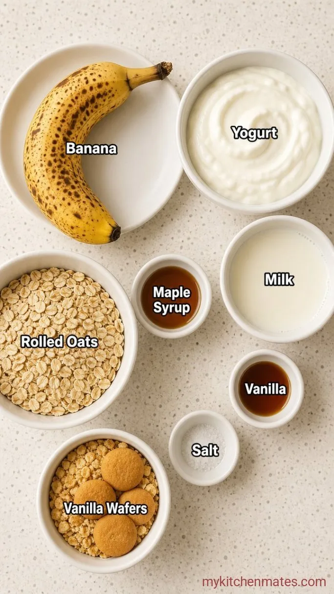 Creamy Banana Pudding Overnight Oats (No-Cook, 10-Min Prep) Ingredients