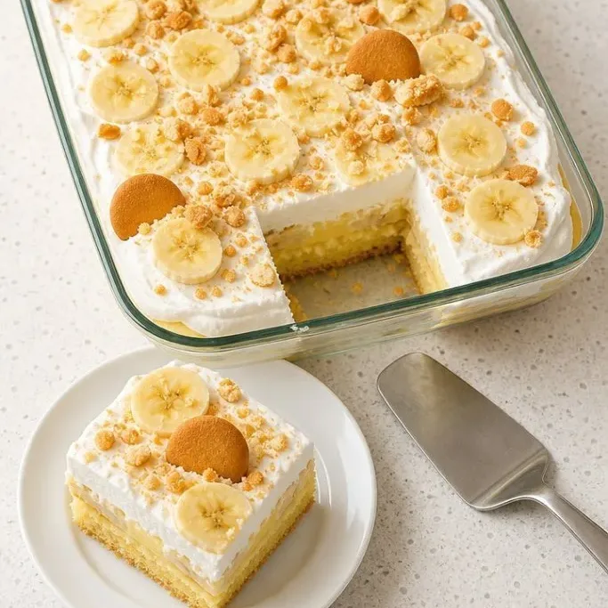 Banana Pudding Poke Cake