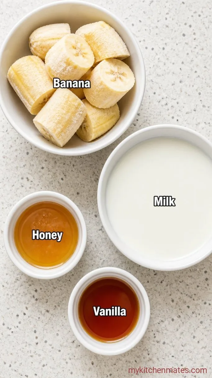 Creamy 3-Ingredient Banana Smoothie Ingredients