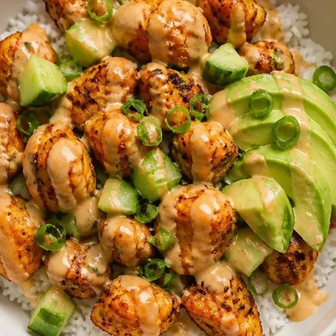 Sticky Bang Bang Chicken Rice Bowls Bang Bang Chicken Rice Bowl