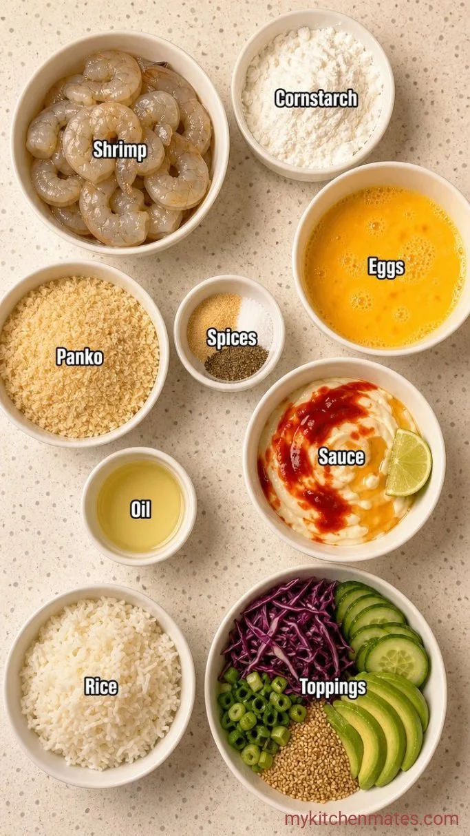 Quick Bang Bang Shrimp Bowls Ingredients