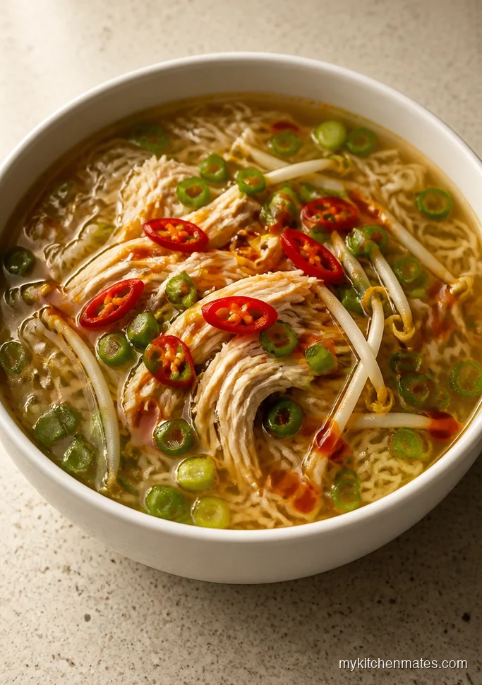 Bangkok Chicken Noodle Soup with Chili Vinegar