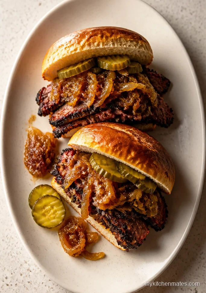 11 Crock Pot Sandwich Recipes for No-Fuss Weeknight Dinners BBQ Beef Brisket Sandwiches with Onion Jam