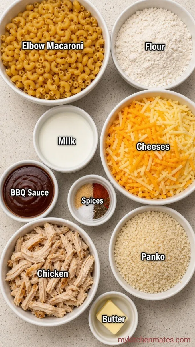 One-Pan BBQ Chicken Mac and Cheese Ingredients