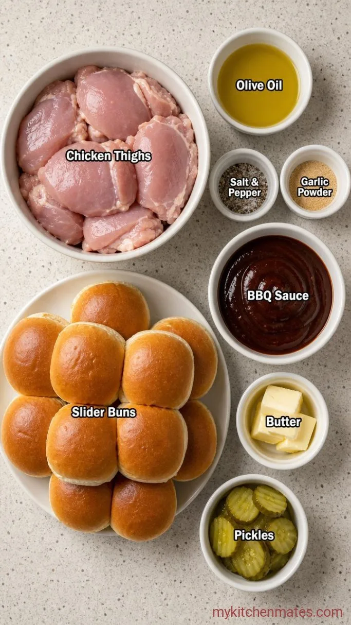 30-Minute BBQ Chicken Sliders Ingredients