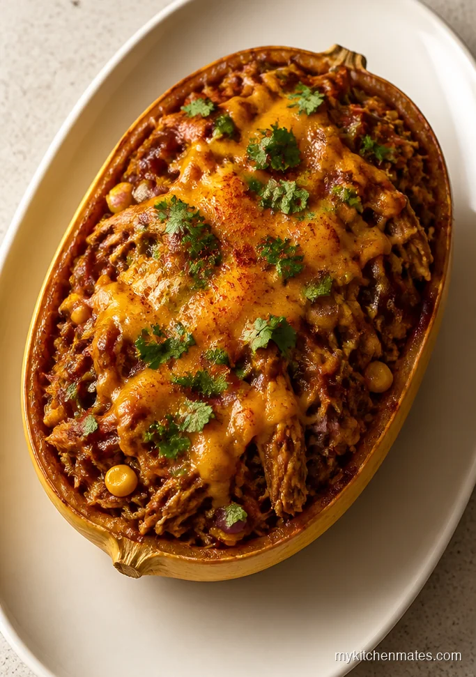 BBQ Chicken Stuffed Spaghetti Squash