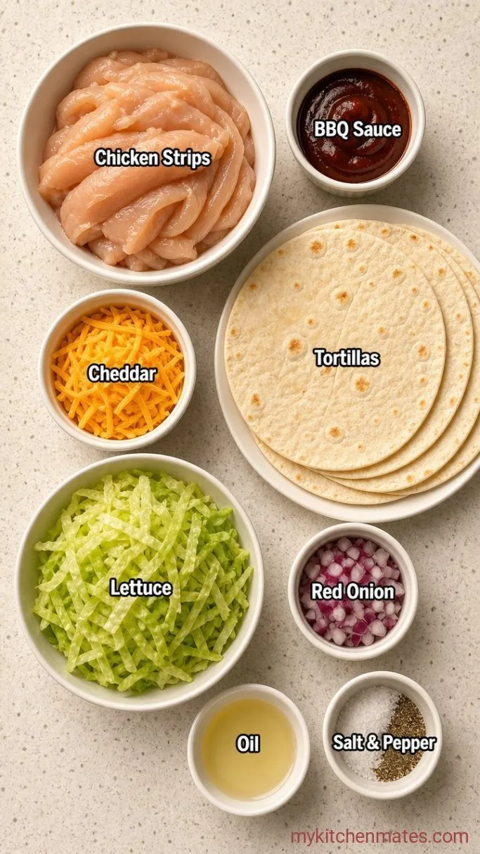 20-Minute BBQ Chicken Wraps Ingredients