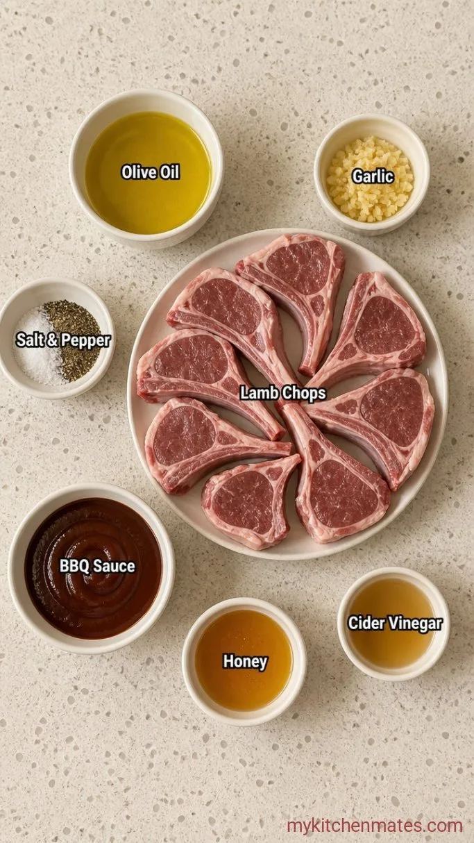 Sticky BBQ Glazed Lamb Chops Ingredients