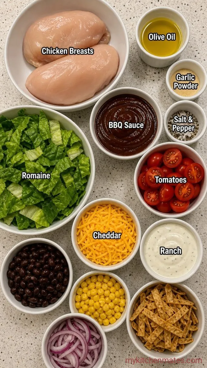 20-Minute BBQ Ranch Chicken Salad Ingredients