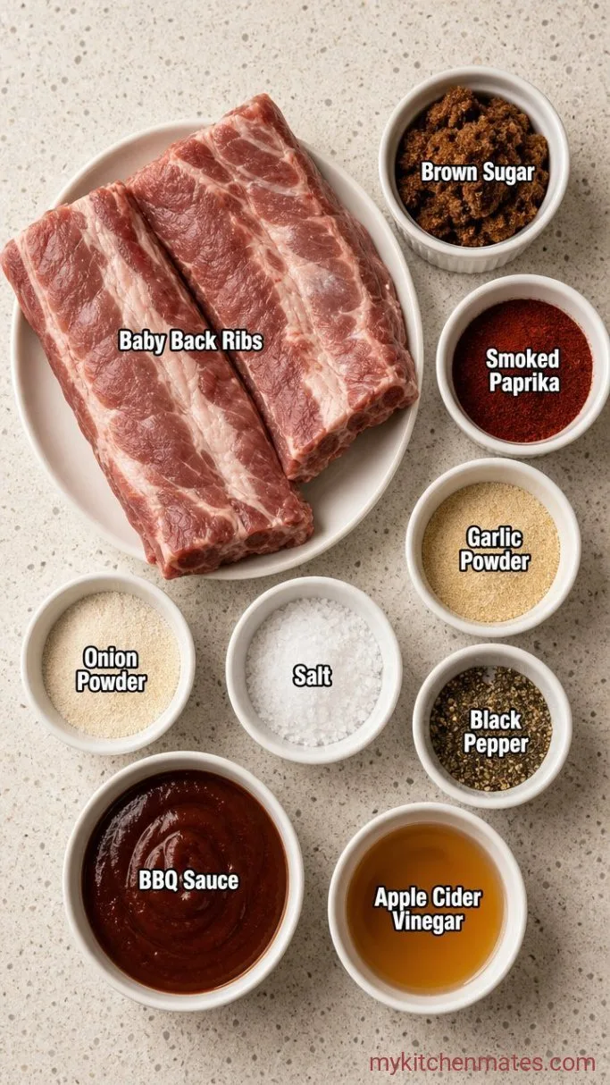 Fall-Off-The-Bone BBQ Ribs in the Crockpot Ingredients