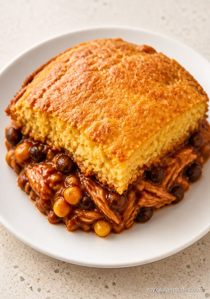 BBQ Rotisserie Chicken Cornbread Casserole