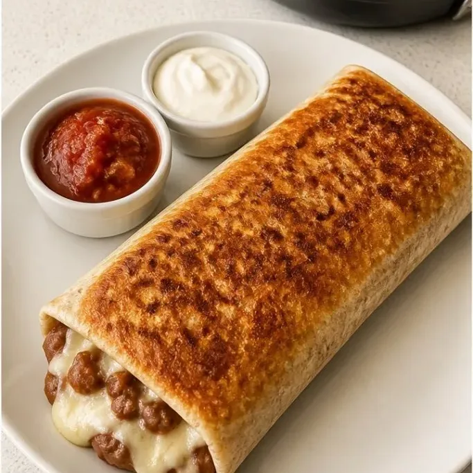 15-Minute Crispy Bean and Cheese Burrito Bean and Cheese Burrito