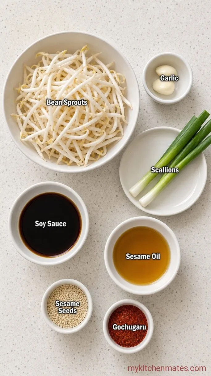 10-Minute Sesame Bean Sprout Salad Ingredients