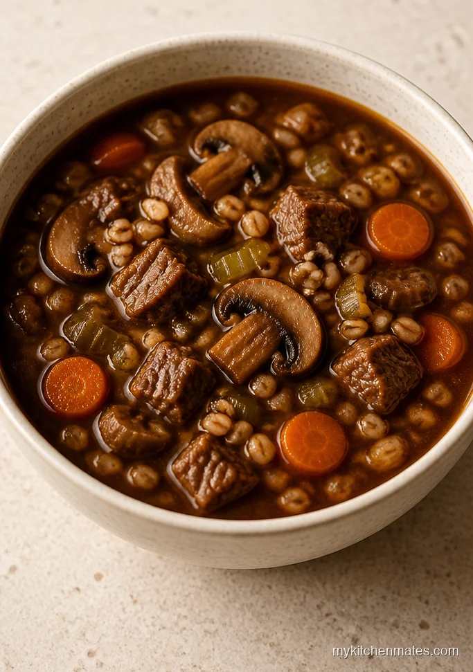 Beef and Barley Mushroom Soup