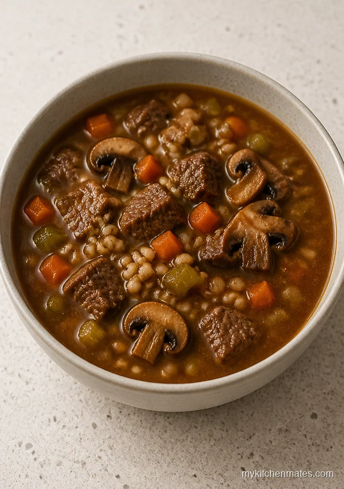 11 Dutch Oven Soup Recipes for Slow-Simmered Weeknight Meals Beef and Barley Soup with Mushrooms