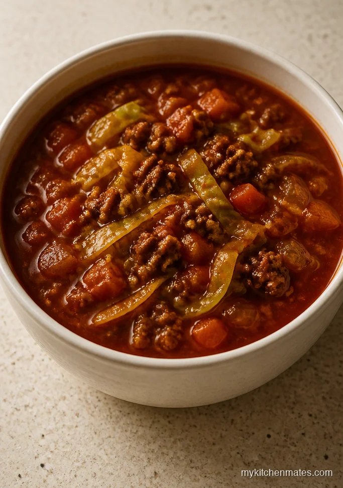 Beef and Cabbage Tomato Soup