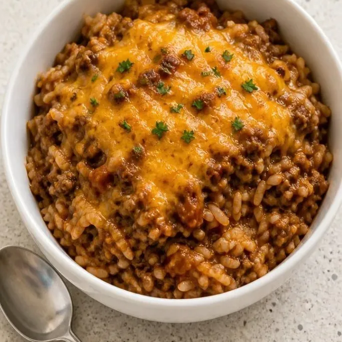 Cheesy Ground Beef and Rice Casserole Beef And Rice Casserole
