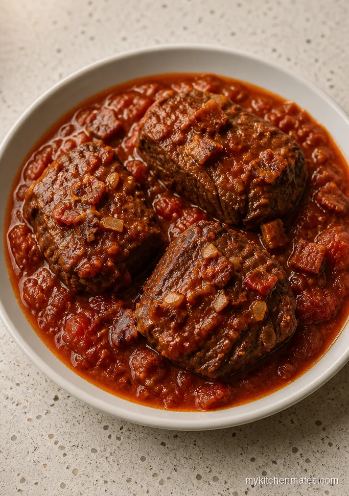 Beef Bacon and Tomato Round Steak