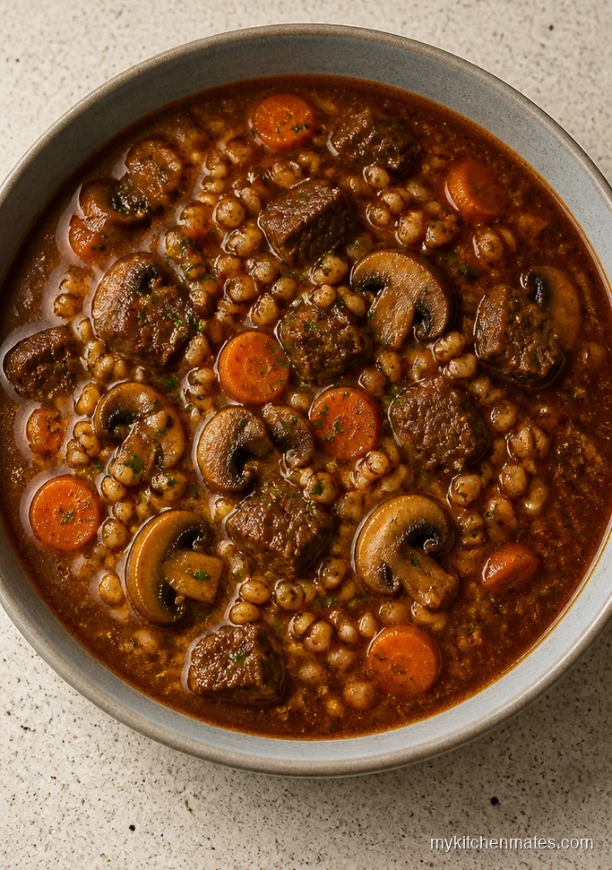 Beef Barley Mushroom Soup